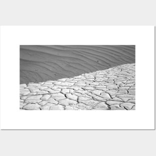 Mud Cracks and Sand Ripples in B&W Posters and Art